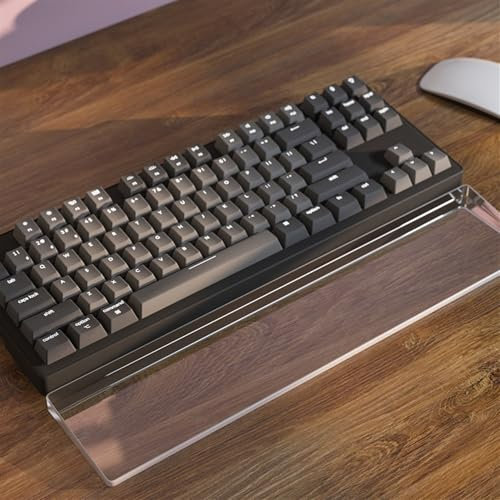 DucKey Benutzerdefinierte Acryl Tastatur Handgelenkauflage, Transparent/Frosted RGB Handgelenk Pad für Mechanische Tastatur (Color : Transparent, Size : TKL)