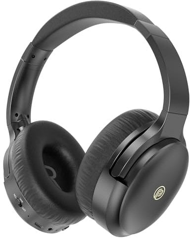 EAORUL Active Noise Cancelling Headphones, 100H Playtime Headphones Wireless Bluetooth with Mic, Wireless Headphones Over Ear with Hi-Fi Audio Deep Bass,3.5MM Cable,Soft-Earpads
