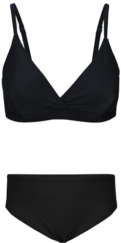 Aquarti Mädchen Bikini Set Bustier Bikinislip Zweiteiliger Badeanzug, Farbe: 039 Schwarz, Größe: 146
