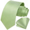 HISDERN Cravate de mariage à rayures et mouchoir de poche pour homme, Vert sauge - 2, taille unique
