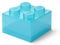 Room Copenhagen LEGO Aufbewahrungsstein 4 Noppen Glitzer Hellblau – Stapelbare Kunststoff-Aufbewahrungsbox mit Deckel für Kinder und Erwachsene, Schreibtisch-Organizer und Spielzeugbox