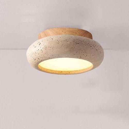 MCWYH Plafoniera in Pietra Naturale Giapponese Plafoniera da Incasso per Cucina Vintage Plafoniera Rustica a LED Soffitto Lampada da soffitto di metà secolo per Camera da Letto Bagno Fattoria Scala