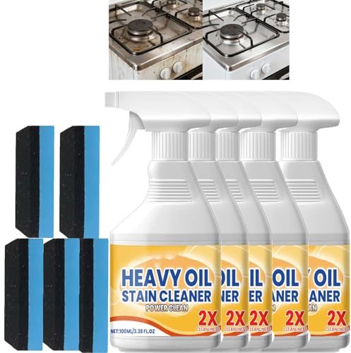 Heavy Oil Stain Cleaner Kitchen，Grease Cleaner Heavy Duty For Kitchen，Heavy Duty Degreaser Spray，Clean Up Kitchens Oil Stains For Oven, Stovetops & Range Hoods. (5pcs)