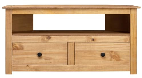 Gecheer Mobile porta TV angolare in pino massello, 93x49x49 cm, per soggiorno
