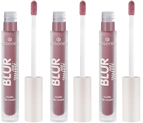 essence BLUR soufflé matte lip cream, Lippenstift, Nr. 06, Nude, matt, vegan, ölfrei, ohne Parabene, ohne Mikroplastikpartikel, 3er Pack (3x3.6ml)
