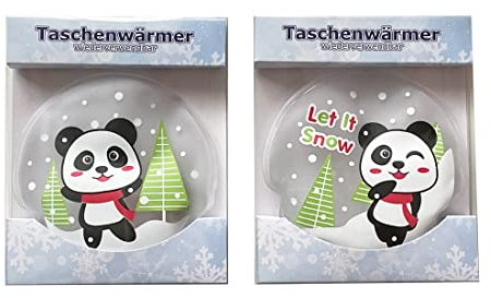 itsisa Taschenwärmer Panda 2er Set - Wichtelgeschenk, Handwärmer, Taschenheizkissen