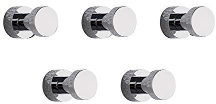 BGL Ganci da parete senza perforazione, resistenti, ganci per asciugamani, per bagno, cucina, armadi, porte, in ottone cromato, confezione da 5