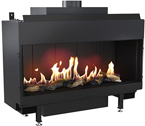 Inserto camino a gas Kratki LEO / 100 / G20 LEO 100, vetratura frontale, combustibile: gas naturale (GN), acciaio, potenza termica nominale: 9 kW, EEI 94,4