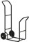 Outsunny Carrello Portalegna in Acciaio con 2 Ruote, Legnaia da Interno ed Esterno Multifunzionale, Capacità 100kg, 77x42x105cm, Nero