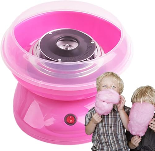 Zuckerwattemaschine für Zuhause, Zuckerwatte-Maschine Set Mit Zuckerwatte Stäbchen & Messlöffel, Zuckerwatte in nur 2 min-Rosa