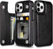 Coolden Handyhülle für iPhone 11 Pro Hülle Premium Klappbar Leder Hülle mit Kartenfach Ständer Magnetische Flip Case Brieftasche Spange Dauerhaft Stoßfeste Schutzhülle Cover für iPhone 11 Pro Schwarz