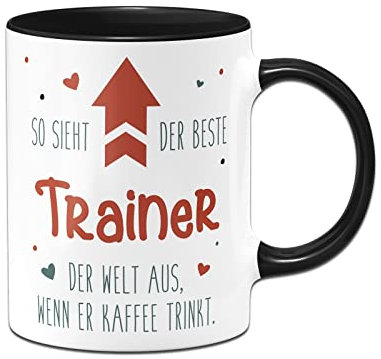 Tassenbrennerei Tasse mit Spruch - So sieht der beste Trainer der Welt aus, wenn er Kaffee trinkt - Kaffeetasse lustig als Geschenk (Trainer)