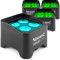 BeamZ BBP90-4x Projecteurs d’Ambiance sur Batterie - Noir, 4 x 4 Watts RGB-UV, Autonomie 20H, Câble DMX Inclus, Modes Automatiques, Idéal pour les Mariages, Architectures...