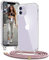 Vaykwo Handykette für Apple iPhone 11 Hülle mit Band - Necklace Handyhülle - Transparente Case zum Umhängen mit Kameraschutz und Bildschirmschutz - Roségold