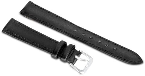 Uhrenarmband 14mm Leder, Uhrband14mm, Universelles Ersatz Uhrenarmband Leder Mit Dornschließe, PU-Lederarmban, Universelles Uhrenarmband Für Männliche Und Weibliche Studenten(Schwarz)