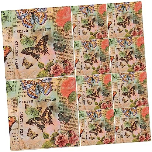 KOMBIUDA 20 Blatt Dekorative Einwegservietten Aus Seidenpapier Mit Schmetterlingsdruck Servietten Für Partys