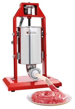 COYEUX 3L Sausage Stuffer Machine, Manual Sausage Press Machine, with 4 Stuffing Tubes Ertical Nozzles, Meat Filler Home and Commercial Use