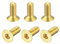 sourcing map Flat Head Socket Cap Screws, M3-0.5 x 8mm Brass Inner Hex Drive Fasteners Bolts 6Pcs