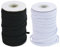 2 Piezas 6mm Banda Elástica，146 Metros de Cinta Elastica Cintas Elásticas para Costura Costura Cordón Goma Elástica para Costura Y Manualidades DIY (Blanco,Negro)