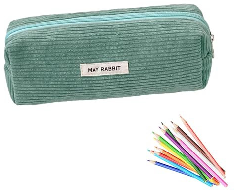 YueJieSelected Federmäppchen Mädchen - Teenager Etui Schule,Schlamppermäppchen Cord,Studium Must Haves Stifte Mäppchen Aesthetic,Portable Federtasche Erwachsene,Pencil Case Aesthetic (Grasgrün)