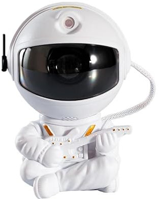 Astronaut Galaxy Projector Night Light for Kids Bedroom Star Projector with Remote Control, Aesthetic Nebula Astronaut Projector Ambient Lighting for Gaming Room, Party Decor (White-Guitar)