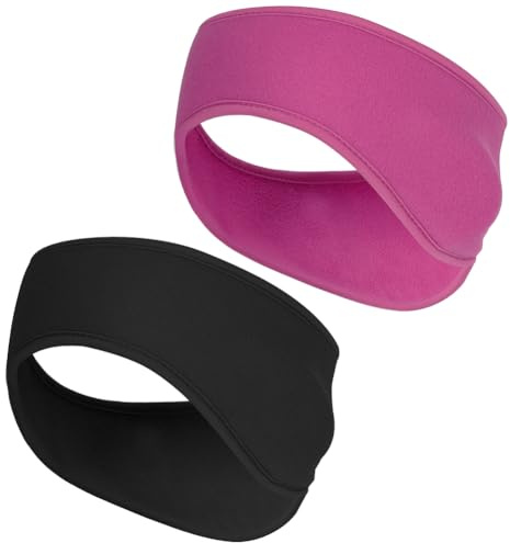 AOOSA 2 PCS Ear Warmers Headbands, Winter Earmuffs for Adults Men & Women | Stay Warm and Cozy, Soft Comfortable Ear Muffs, Thermal Headbands for Cold Weather Running Yoga Skiing Outside Sport