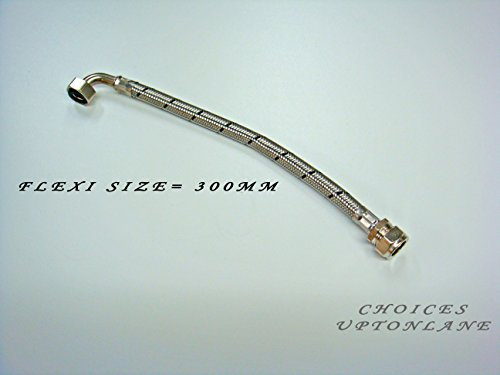 AK Connecteur de robinet flexible à compression de 15 mm x coude BSP de 1,27 cm en longueurs (150 mm/300 mm) (taille Flexi = 300 mm)