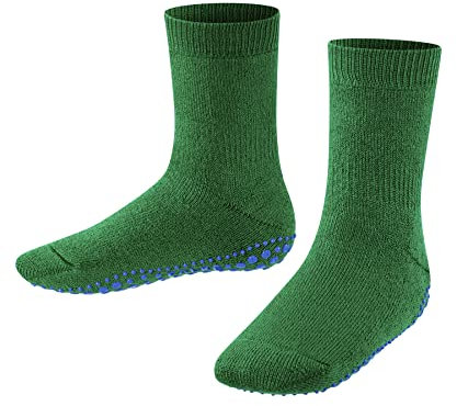 FALKE Unisex Kinder Stoppersocken Catspads K Hp Baumwolle Wolle rutschhemmende Noppen 1 Paar, Grün Grass Green 7290, 35/38 EU