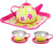small foot 10511 Teeservice für Kinder mit mädchenhaften Blumenmuster in strahlenden Farben, mit Teekanne und Zwei Tassen samt Untersetzer und Tablett, toll für EIN Puppenpicknick