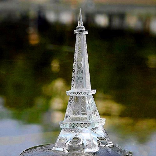 Crystal Eiffel Tower modelo Pure White Polishes cumpleaños boda estatuilla artesanía regalos para los amantes del amigo decoración del hogar (23cm)