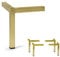 AKB Hardware Set of 4 Modern Square Metal Tube Furniture Legs - Sleek Metal Design, Durable and Stylish (6-3/4H Brushed Brass)