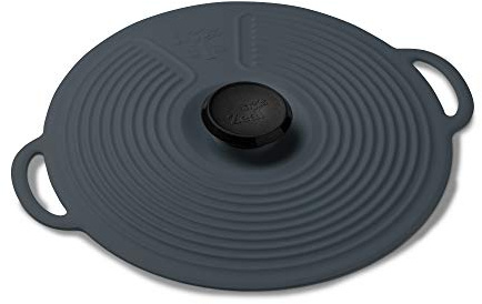 Zeal L252T Silicone Keep Fresh Storage Airtight Seal Lids, Reusable Eco-Friendly Classic Design (20cm) -Dark Grey