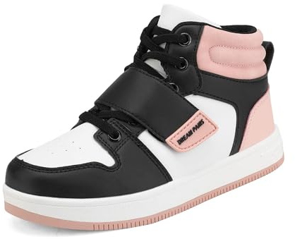 DREAM PAIRS Unisex Basketball Shoes School Sneaker,Black/Pink,1 Little Kid