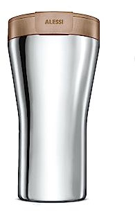 Alessi GIA24 BR Travel Mug, Stainless Steel, braun, 1 Stück (1er Pack)