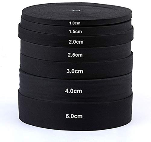 Egurs 100 Meter/roll Baumwollband Baumwollkordel Schrägband Dekoband Kein Fischgrätenmuster 100% Baumwoll Gurtband Baumwollgewebe Schwarz 1cm