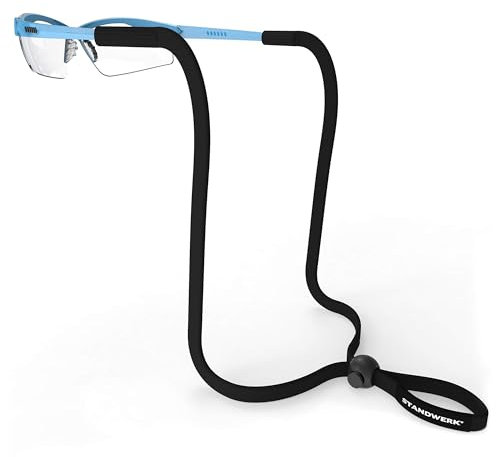 STANDWERK® Basic+ Brillenband – Perfekt verstellbares Sportbrillenband für Damen, Kinder, Herren – Brillenhalter geeignet für Sport & Freizeit – Sportband Brille zuverlässig und wasserfest, Schwarz
