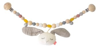 kikadu Kinderwagenkette Hase Junge - Babyspielzeug aus 100% GOTS-zertifizierter Bio-Baumwolle