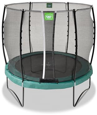 EXIT Toys Allure Classic Rundes Trampolin - ø253cm - Mit Fußschutzsystem - Mit Sicherheitsnetz - Wasserfest - Starkes kleines Trampolin - Für alle Altersgruppen - Grün