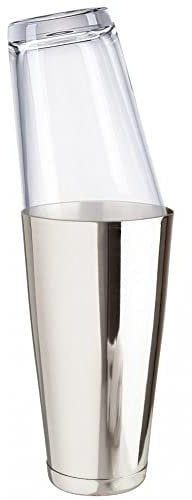 BarBits Boston Cocktail Shaker Set - 28oz Stainless Steel Weighted Tin & 16oz Mixing Glass