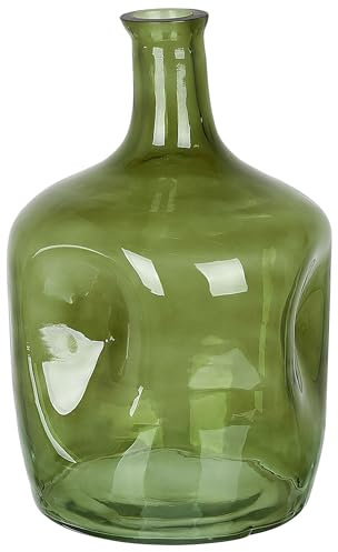 Blumenvase Glas grün 30 cm Tischdeko Ballonvase Flaschenvase Modern Boho Kerala