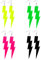 4 Paare Blitz Ohrringe für 80s Jahre Motto Party Fasching Karneval Kostüm Accessoires Flash Damen Ohrstecker, Ohrringe Flash, Ohrhänger, Modeschmuck, Kostüm, Karneval, Mottoparty