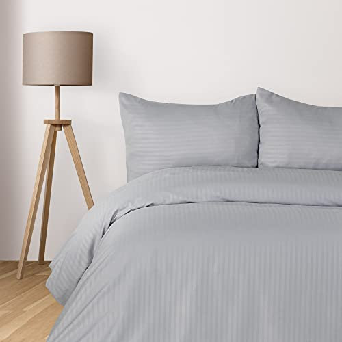 Komfortec Biancheria da letto deluxe, 140 x 200 cm, 2 pezzi, grigio, copripiumino 140 x 200 cm, con federe, set di biancheria da letto 140 x 200 cm, in microfibra con chiusura lampo, morbida e non