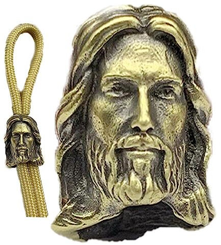 Jesus Messer Lanyard Perle Kopf Skulptur Messing Paracord Perle DIY Handwerk Armband Schlüsselanhänger Charms Anhänger Zubehör