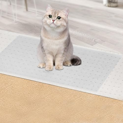 36 Cat Carpet Protector for Doorway - Anti Scratch Under Door Cat Scratch Protector Mat, Easy to Cut Plastic Carpet Scratch Stopper for Pets with 2 Pcs Anti Cat Scratch Furniture Protector