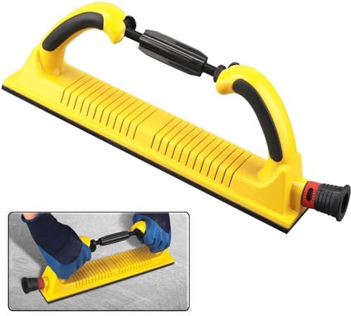 Shineboc Lijadora Manual, Herramienta de Lijado Manual Lija de 70 x 400mm, Bloque de Lijado Manual Profesional Amarillo, Lijadora Madera, para Pulir y Esmerilar Con función de vacío.