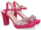 shoes&blues.es Sandali da donna per feste con tacco, ornamenti luminosi, chiusura con fibbia e punta aperta, ideali per eventi., fucsia, 37 EU