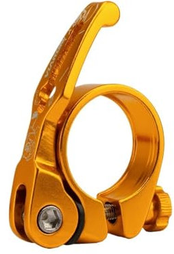 Sattelklemme MTB Fahrrad Sattelstütze Klemme Quick Release Ultraleicht Fahrrad Sattelstütze Montieren 31,8mm 34,9mm Fahrrad Teile SattelstüTzenklemme (Color : Gold 34.9mm)