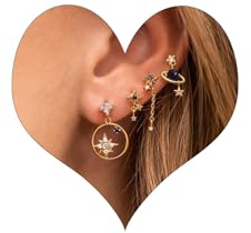 Piercing Ohr Gold Ohrringe Set für Mehrere Ohrlöcher Helix Piercings für Damen 14K Vergoldet Ohrstecker Set Klein Creolen Gold Ohrringe Knorpel Ohrstecker Conch Tragus Piercing Gold