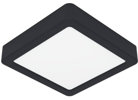 EGLO LED Deckenleuchte Fueva 6, quadratische Deckenlampe, Aufbaulampe aus Kunststoff in Schwarz und Weiß, Deckenbeleuchtung warmweiß-kaltweiß, 15x15 cm