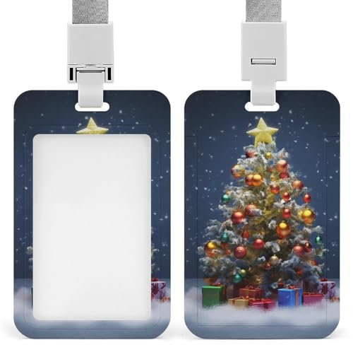 Porte-badge étanche en forme de sapin de Noël avec fenêtre transparente pour carte d'identité pour femmes, hommes, employés de bureau, enseignants, infirmiers